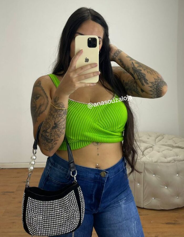 cropped canelado fernanda verde cropped canelado fernanda verde