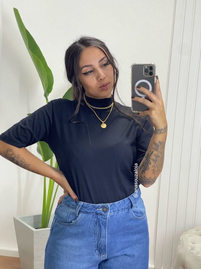 t shirt basic gola preto