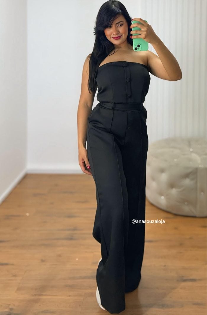 macacÃo alfaiataria giovana preto macacÃo alfaiataria giovana preto