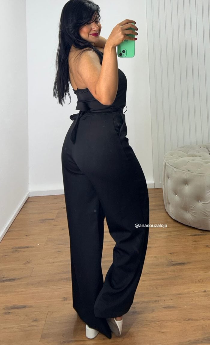 macacÃo alfaiataria giovana preto macacÃo alfaiataria giovana preto