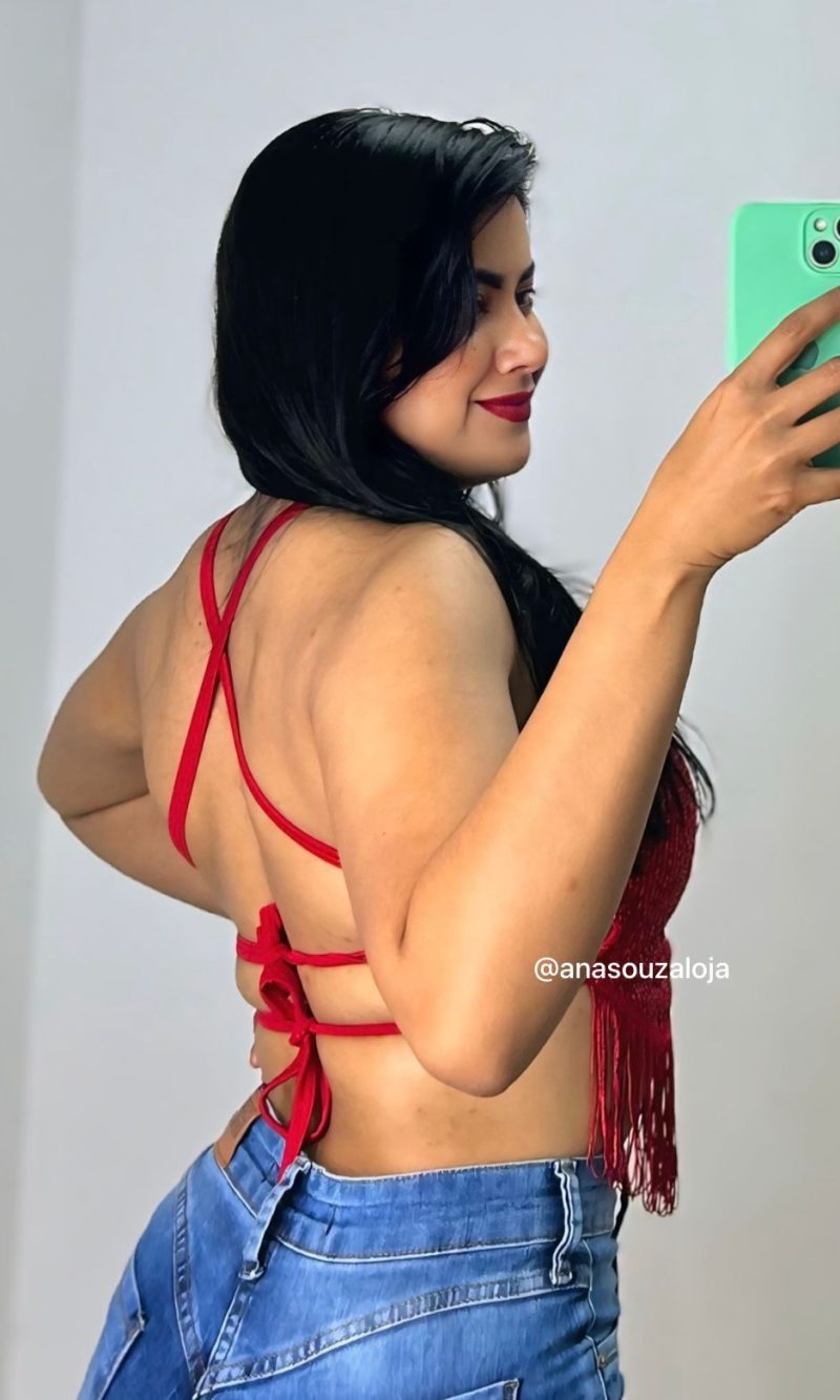 cropped franja luÍza vermelho