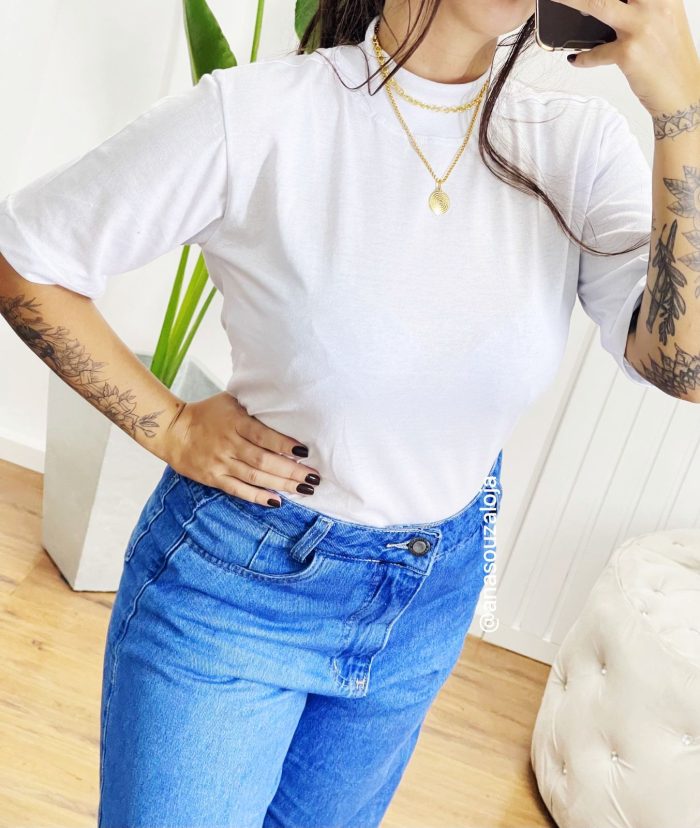 t shirt basic gola cor off t shirt basic gola cor off