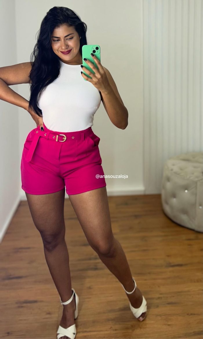 shorts alfaiataria ana pink