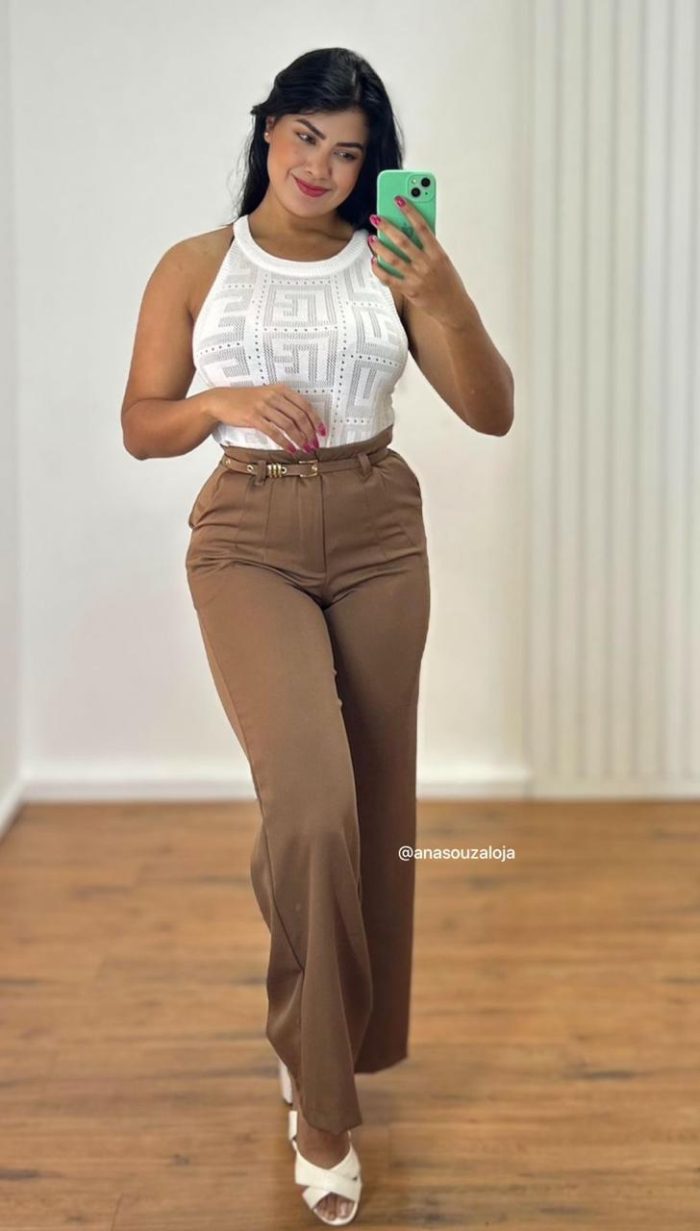 calÇa pantalona thais branco