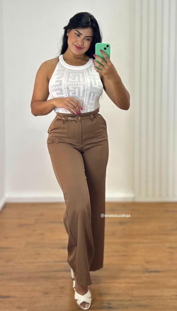 calÇa pantalona thais branco