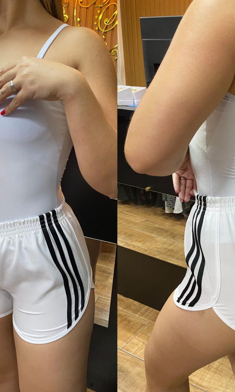 shorts listras branco