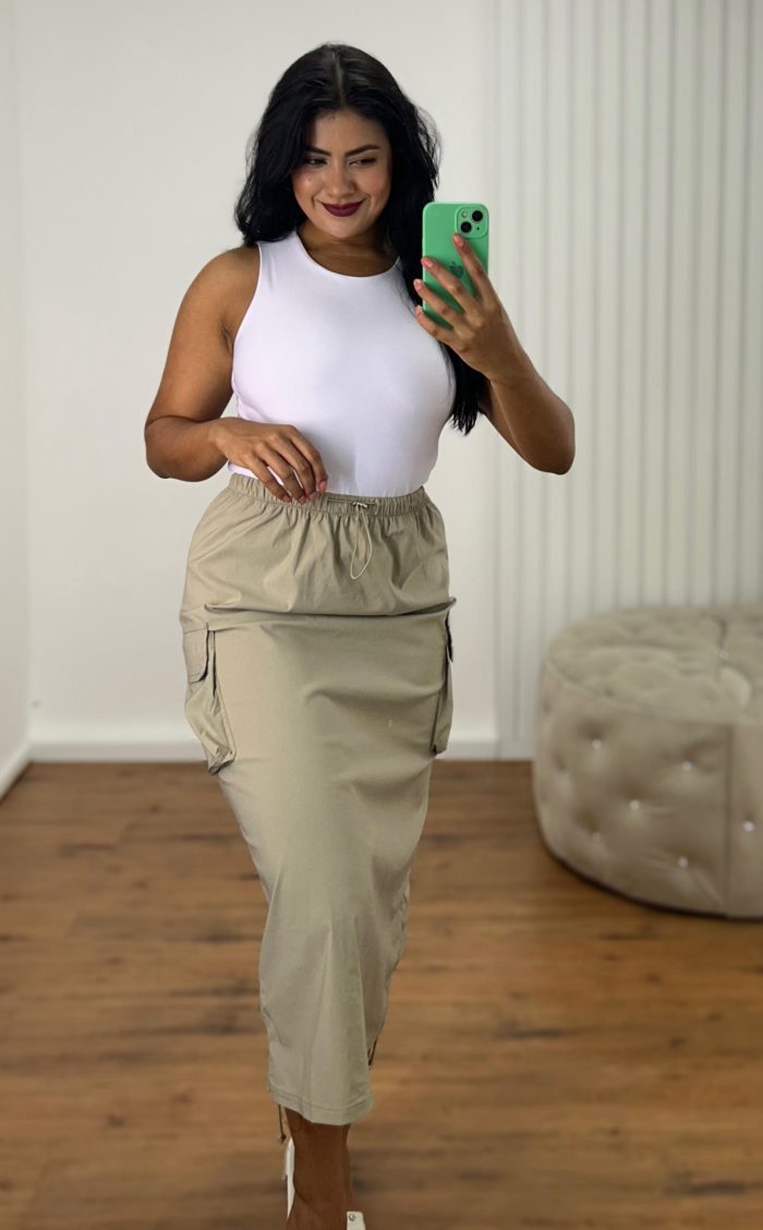 long skirt parachute caqui long skirt parachute caqui