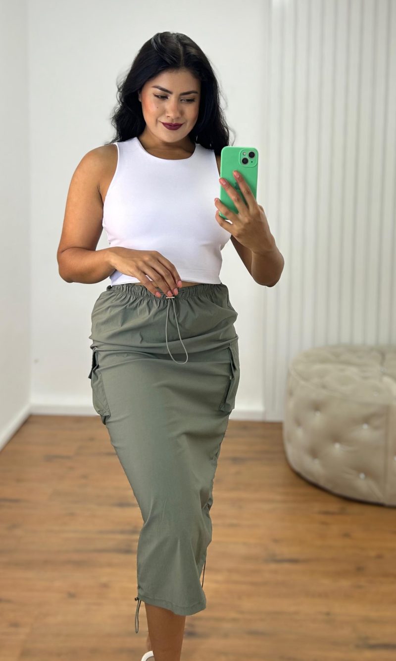 long skirt parachute preto