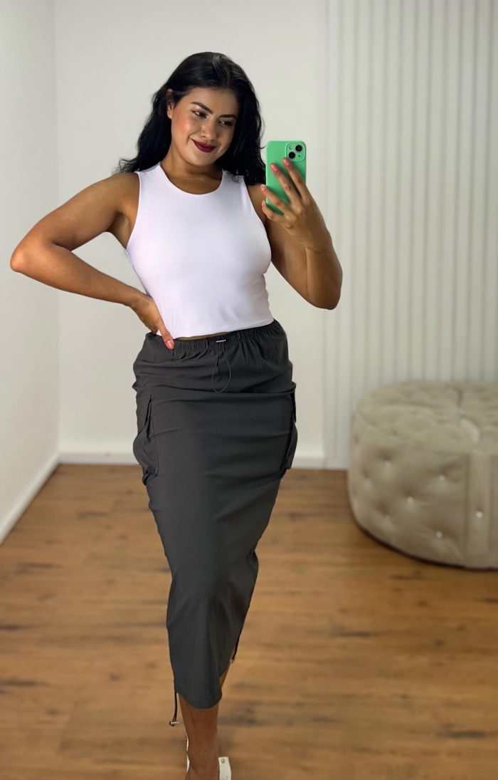 long skirt parachute preto