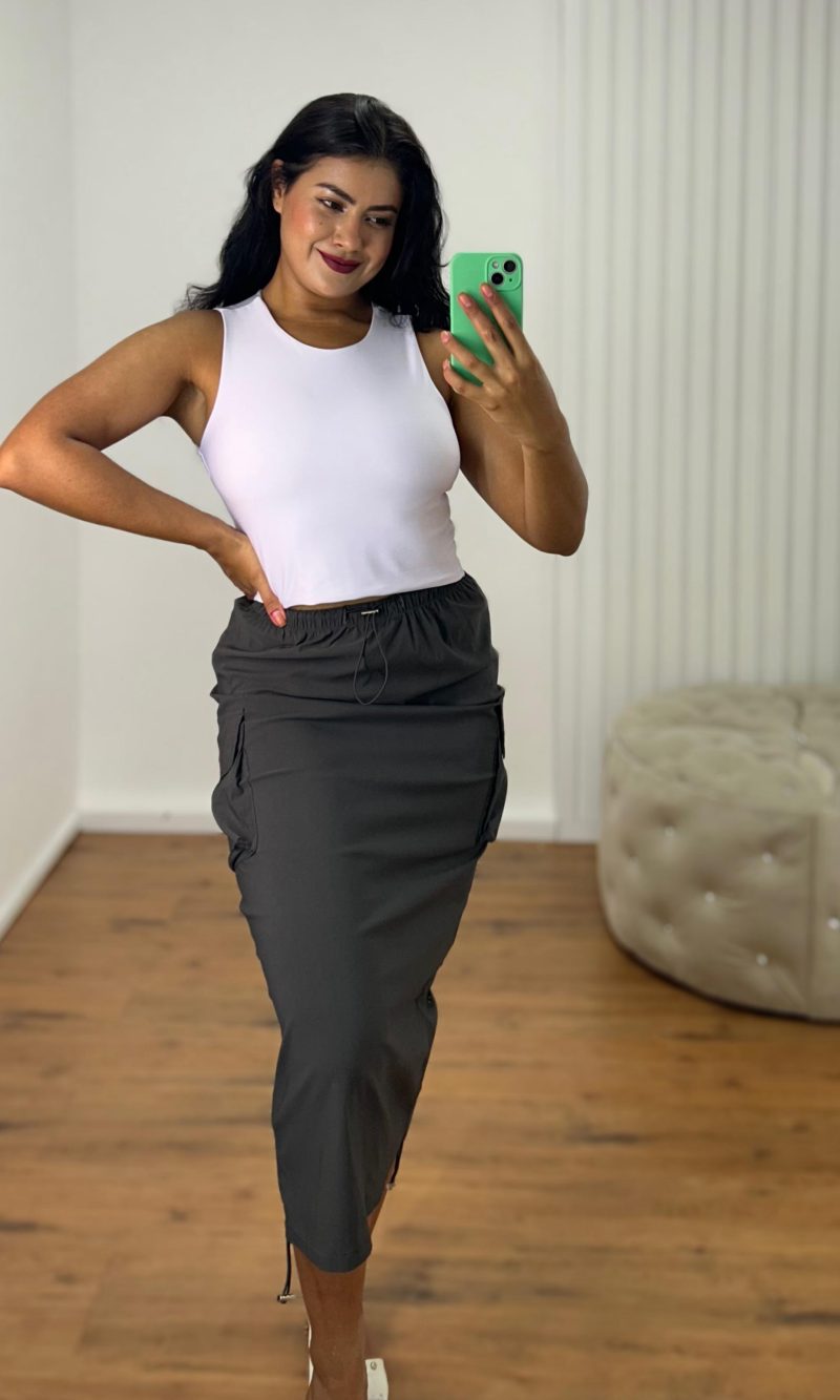 long skirt parachute preto