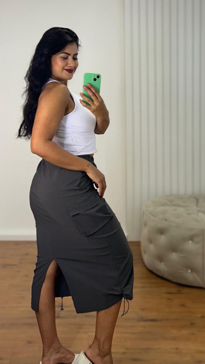 long skirt parachute preto long skirt parachute preto