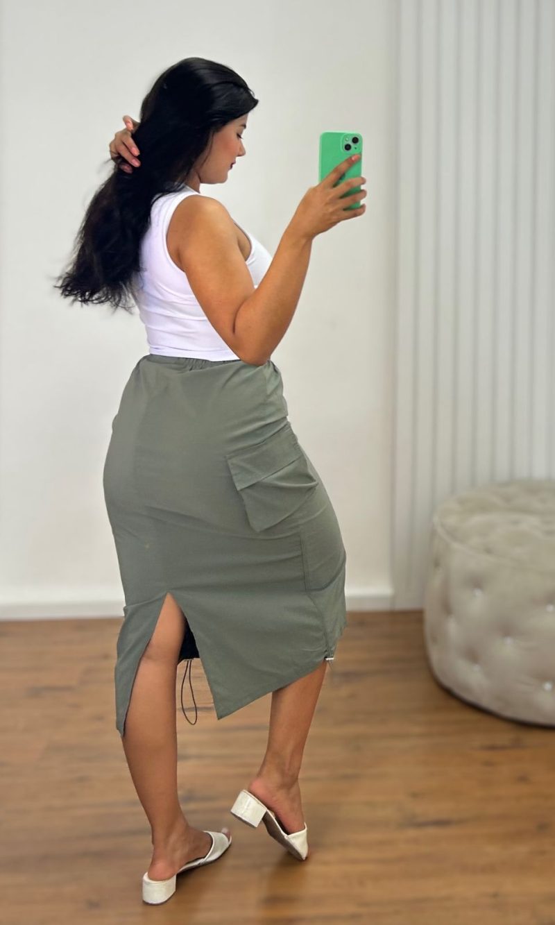 long skirt parachute preto