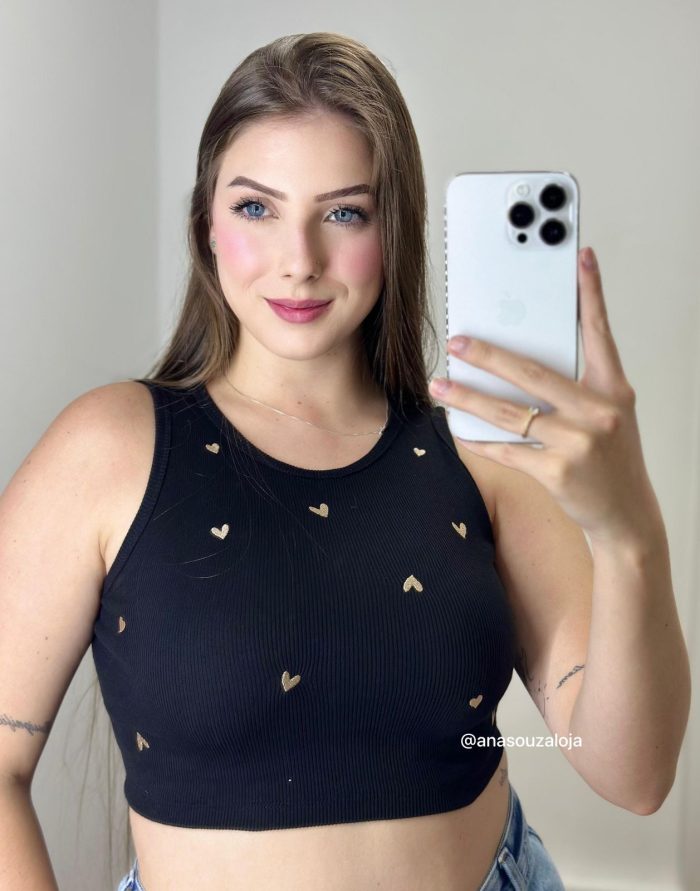 cropped ribana lovers preto