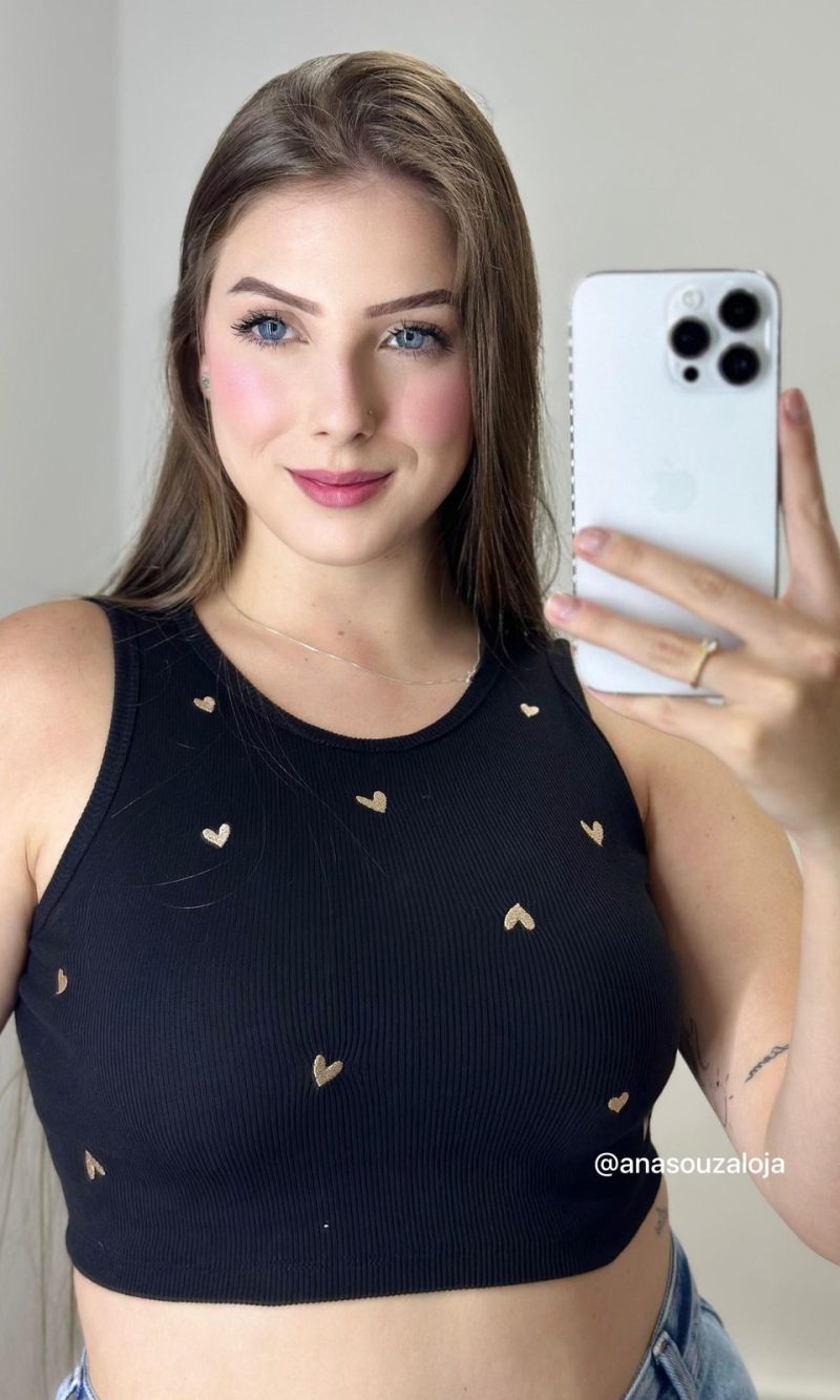 cropped ribana lovers preto