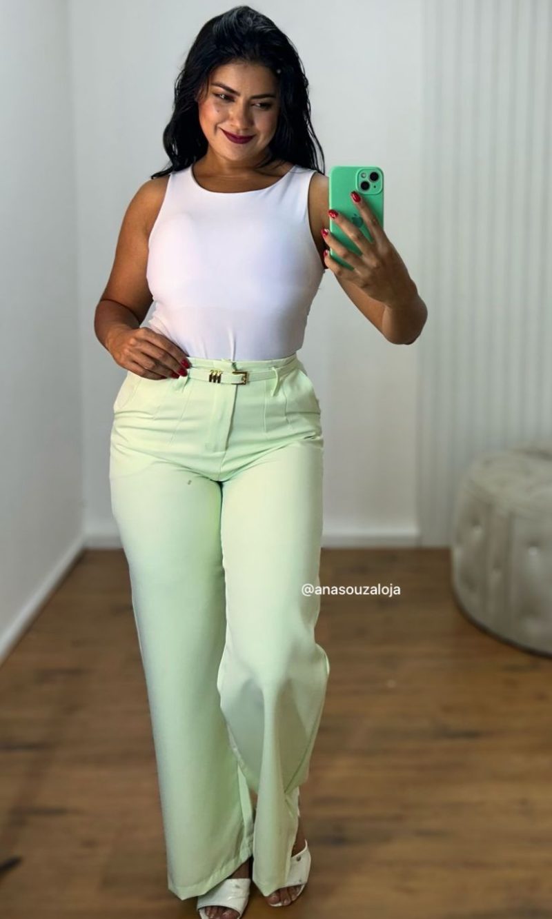 calÇa pantalona thais verde