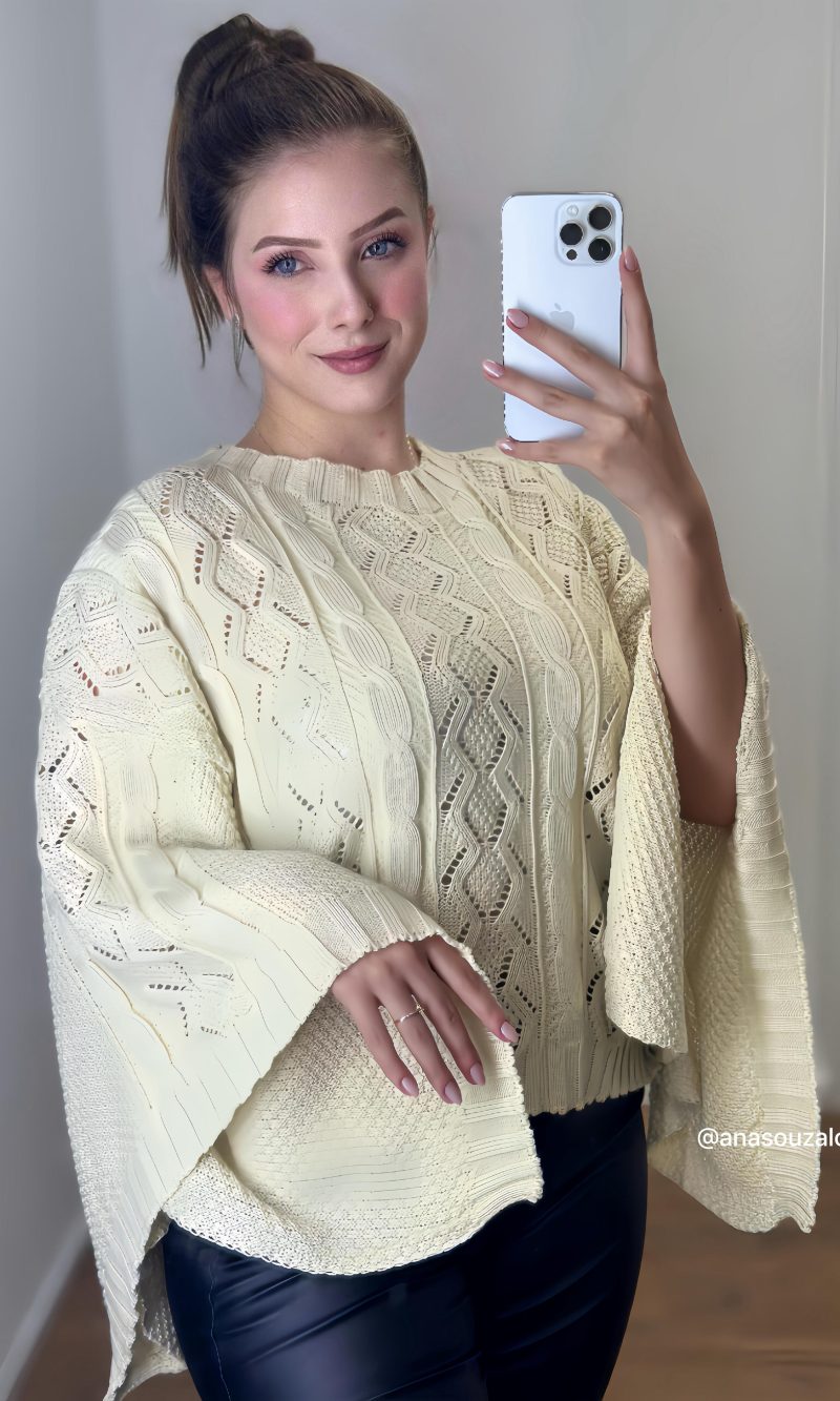 blusa de tricot eliana marrom