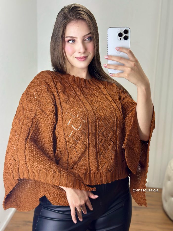 blusa de tricot eliana marrom blusa de tricot eliana marrom