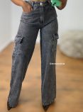 wide leg cargo marmorizada
