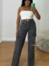 wide leg cargo marmorizada