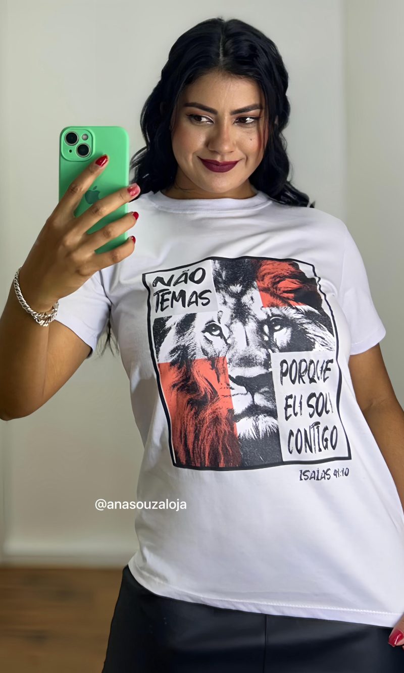 t shirt nao temas branco