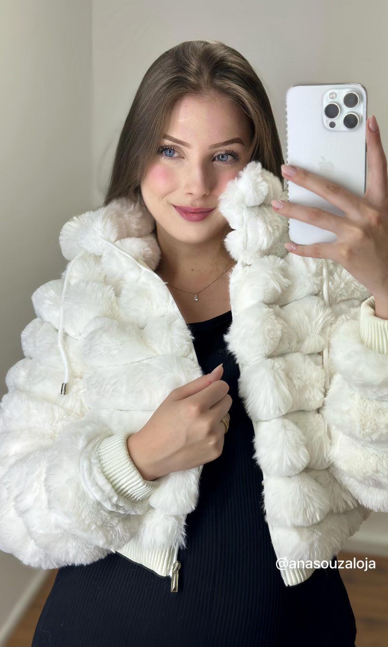 jaqueta peluciada damyller marrom