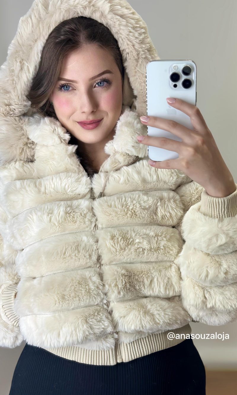 jaqueta peluciada damyller marrom