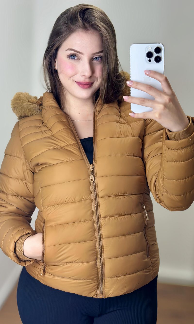 jaqueta microfibra chloÉ caramelo
