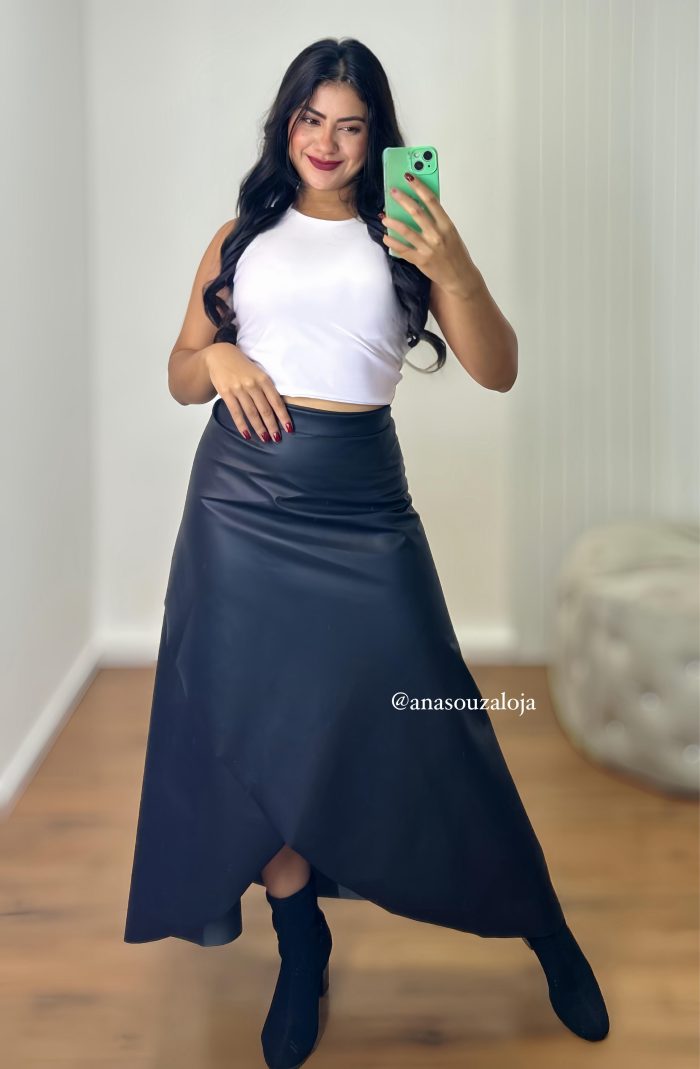 saia envelope courino kÉssia preto saia envelope courino kÉssia preto