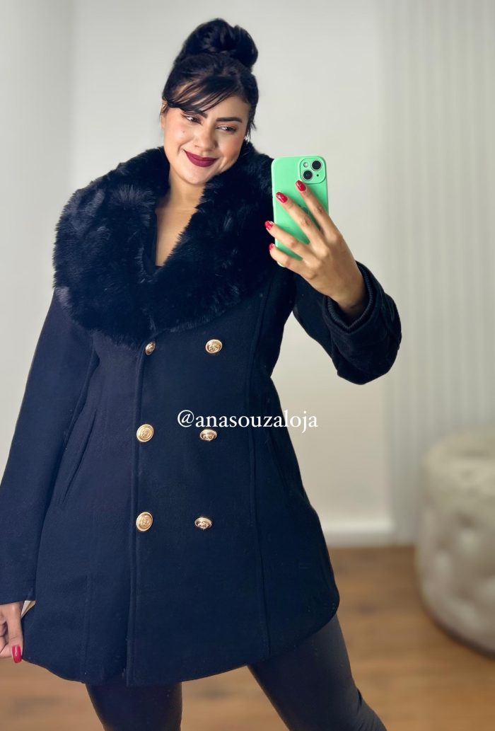 casaco lÃ batida londres preto