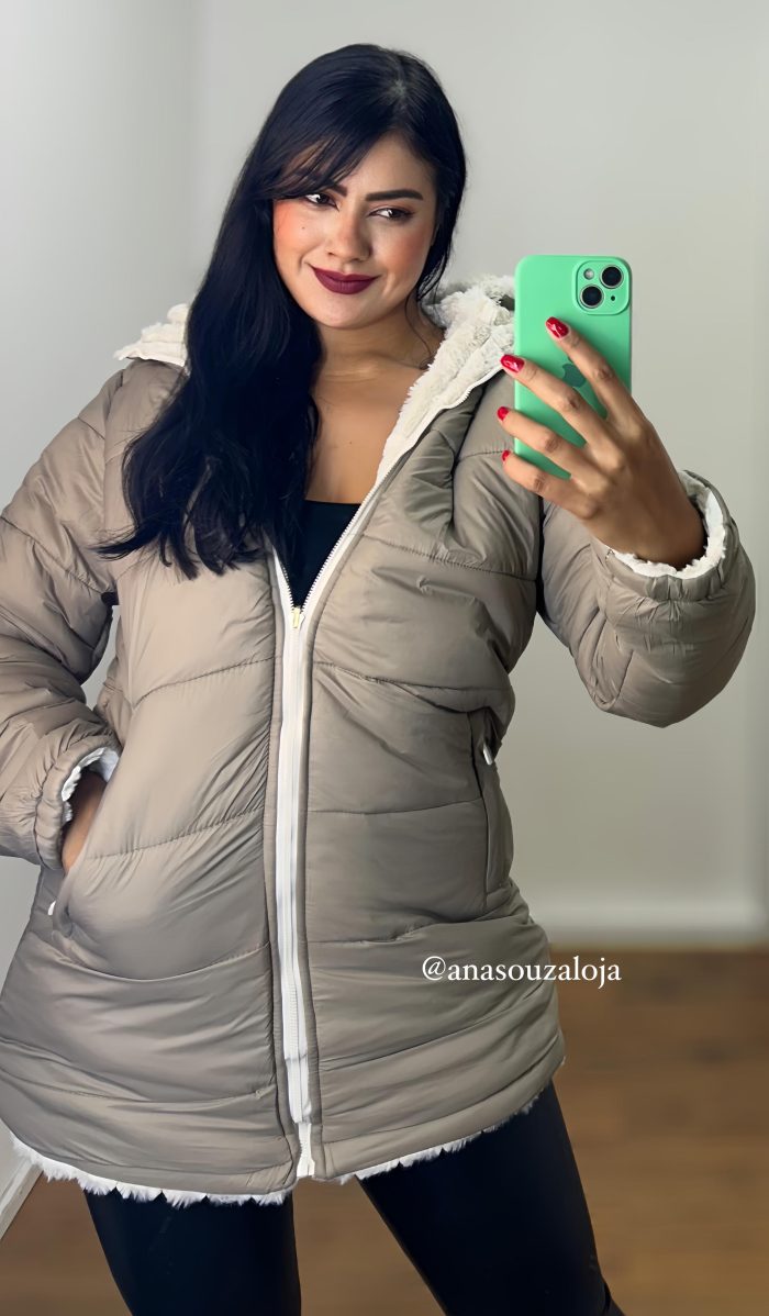 jaqueta dupla face aline azul