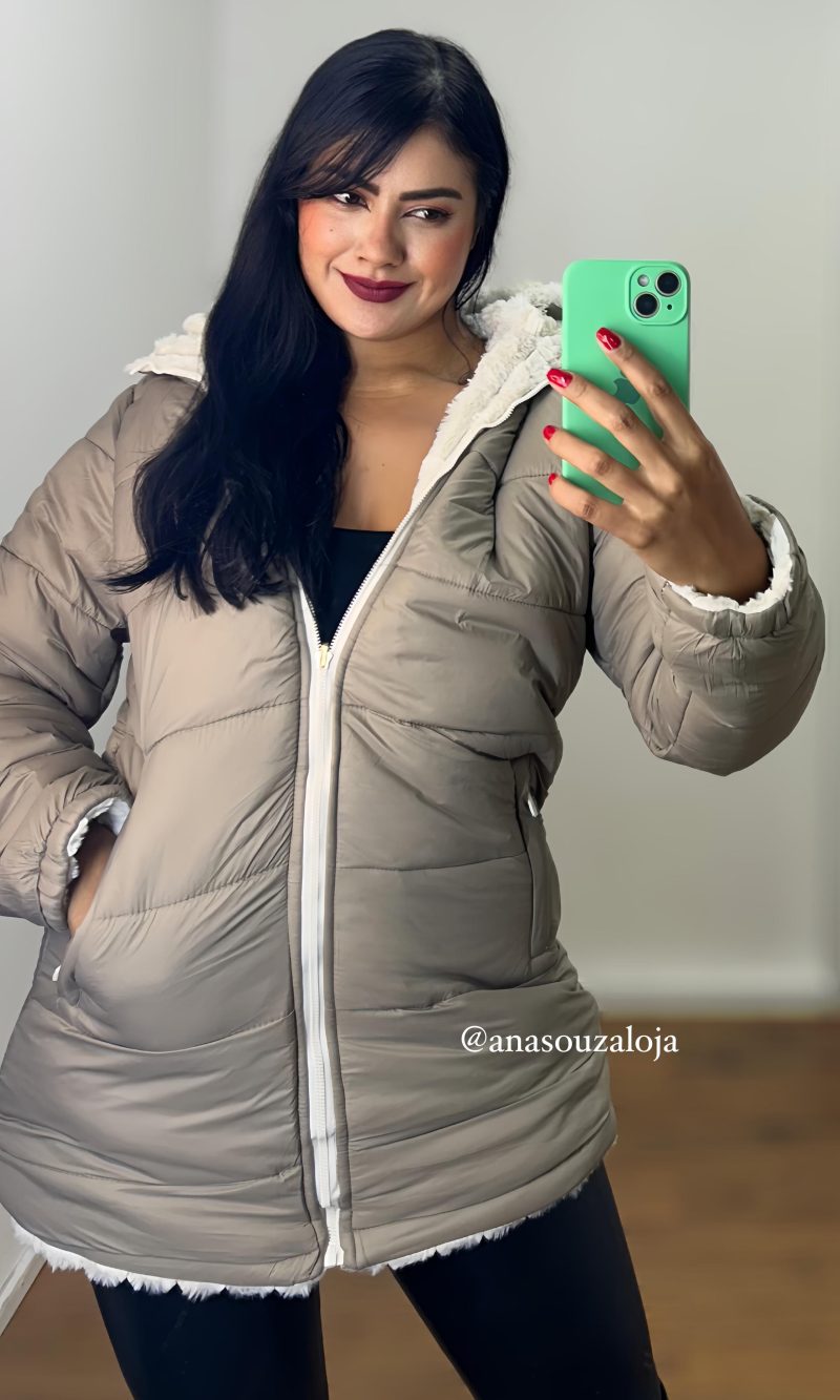 jaqueta dupla face aline azul