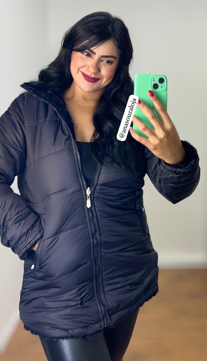 jaqueta dupla face aline azul