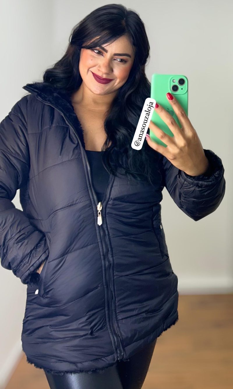 jaqueta dupla face aline azul