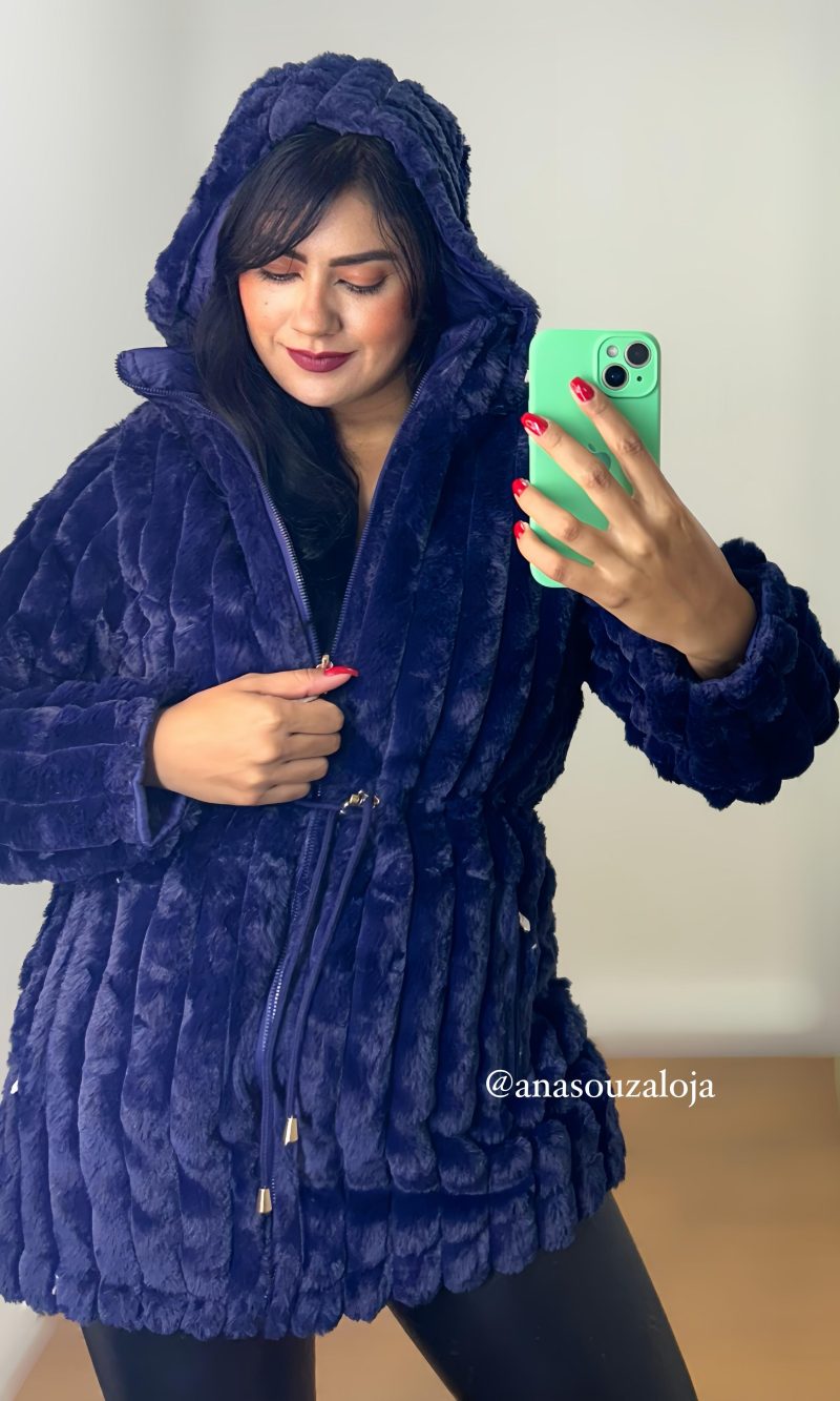 jaqueta dupla face aline azul