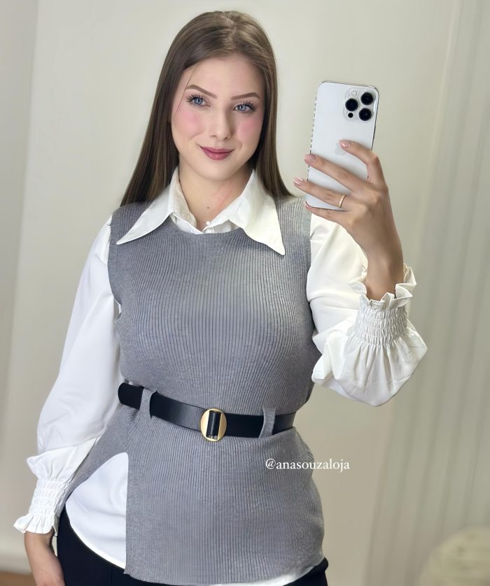 conjunto colete zeek cinza