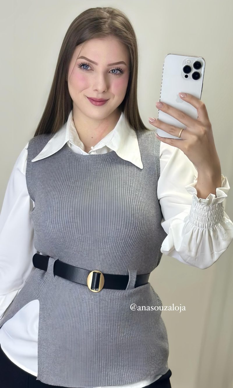 conjunto colete zeek cinza