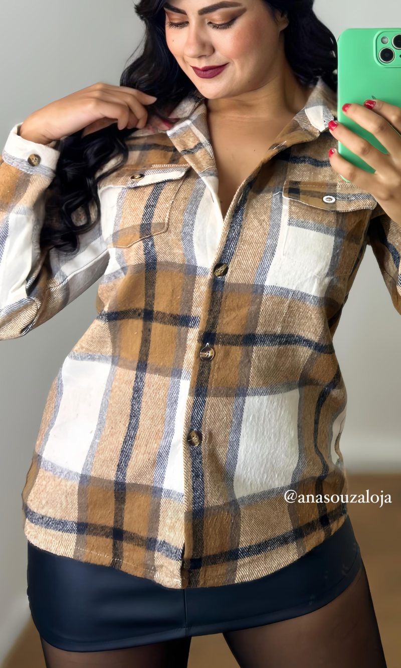 camisa xadrez maria verde