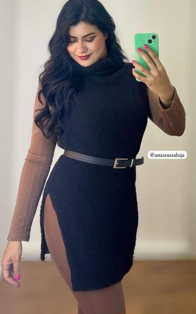 colete tricot grazi preto