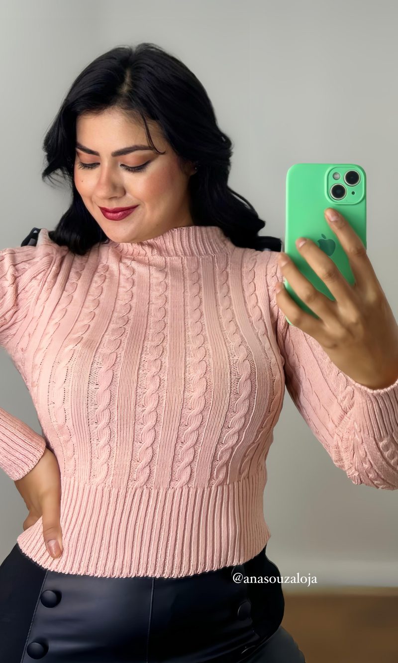 blusa madal suzi rosa claro