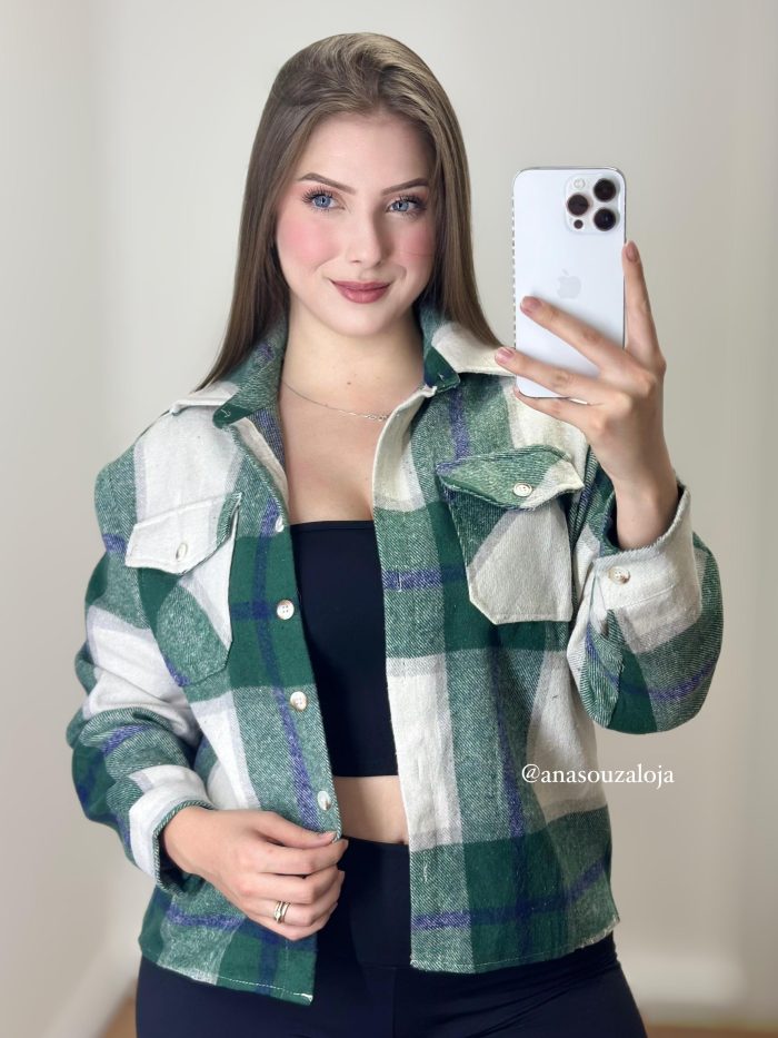 camisa xadrez maria verde