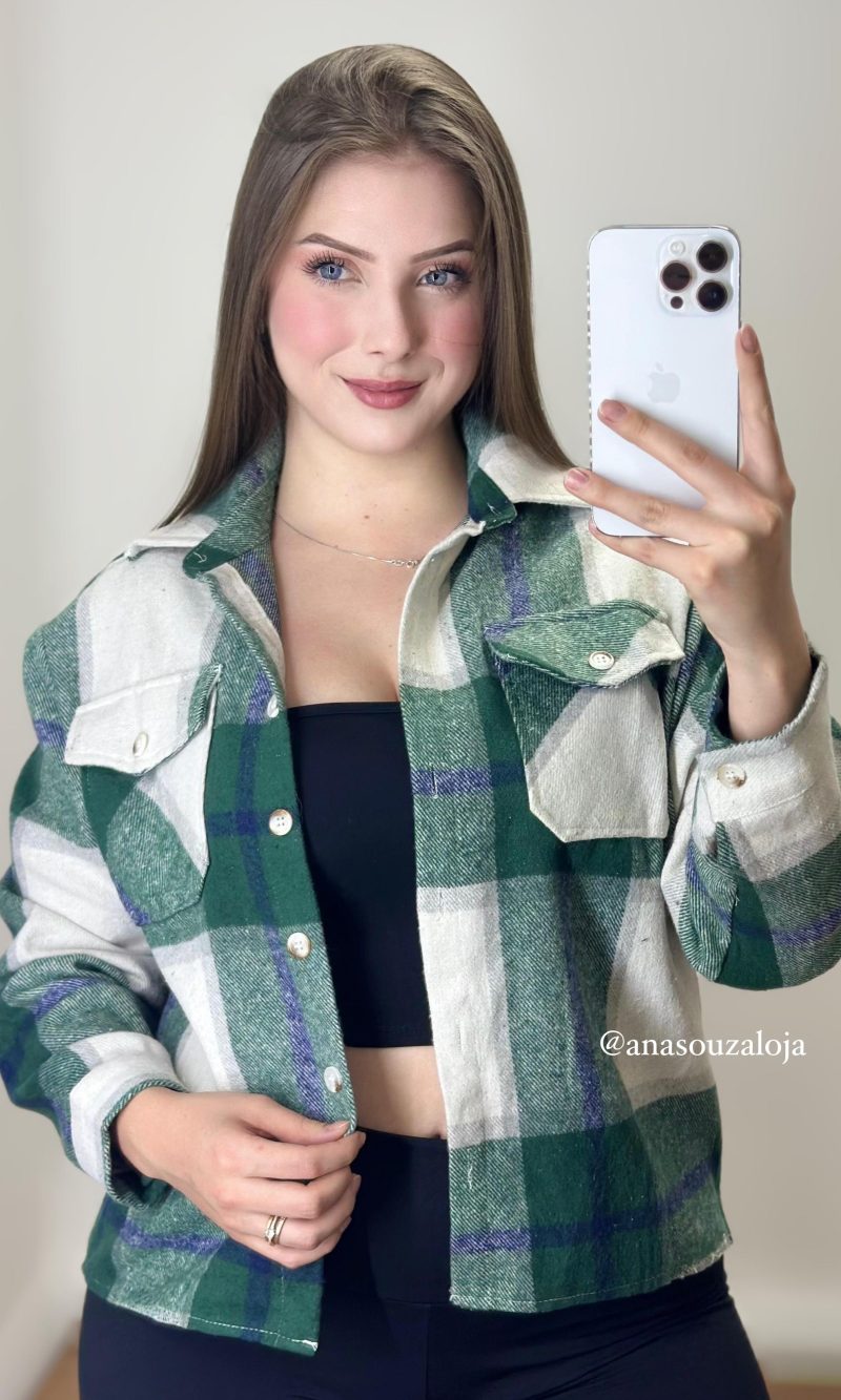 camisa xadrez maria verde