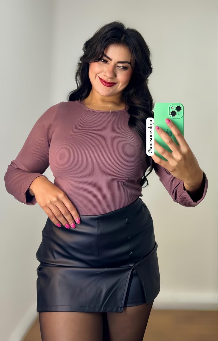 blusa termica canelada violeta