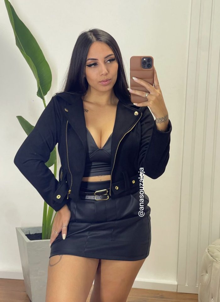 jaqueta suede gaby preto jaqueta suede gaby preto