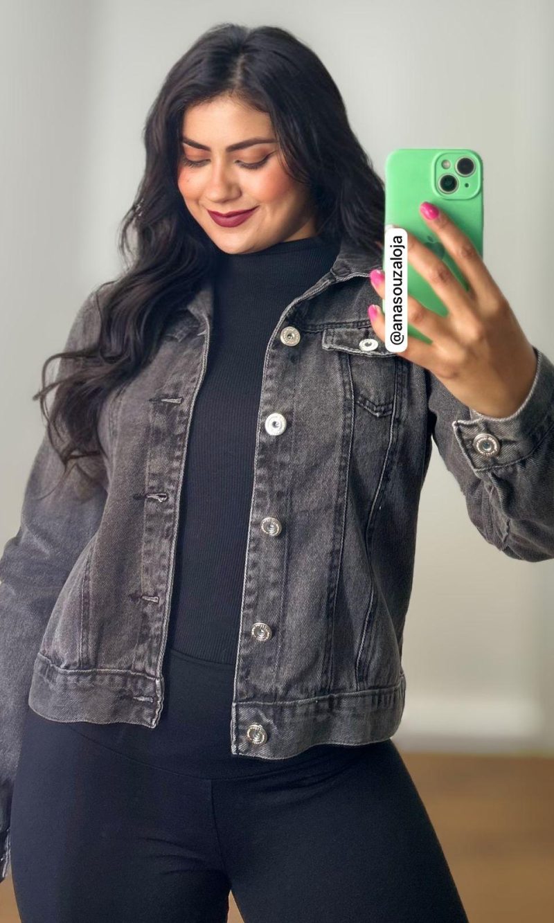 jaqueta jeans marmorizada