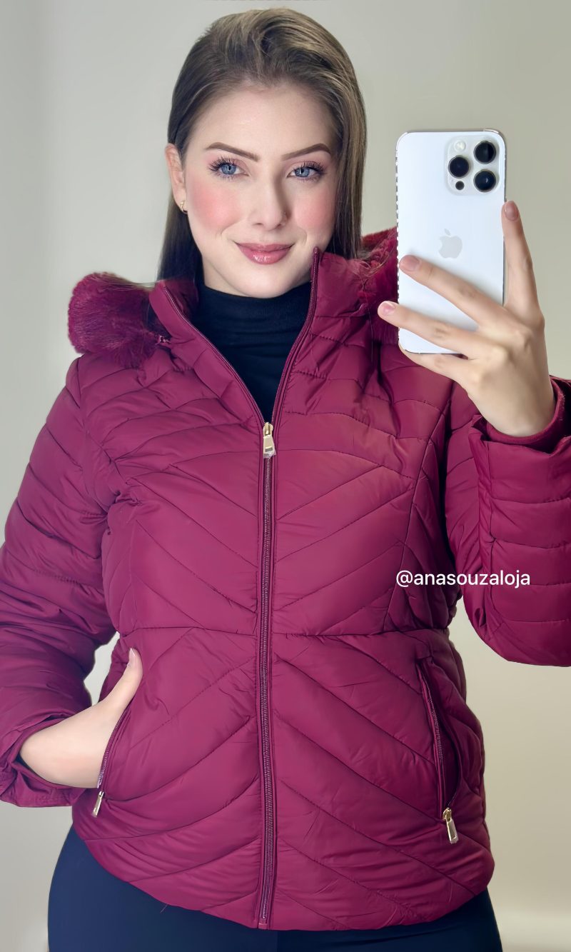 jaqueta microfibra aghata rosa