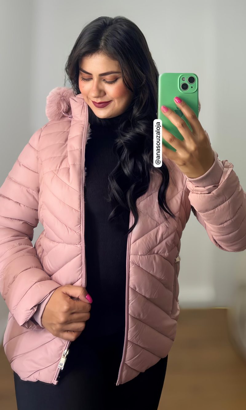 jaqueta microfibra aghata rosa