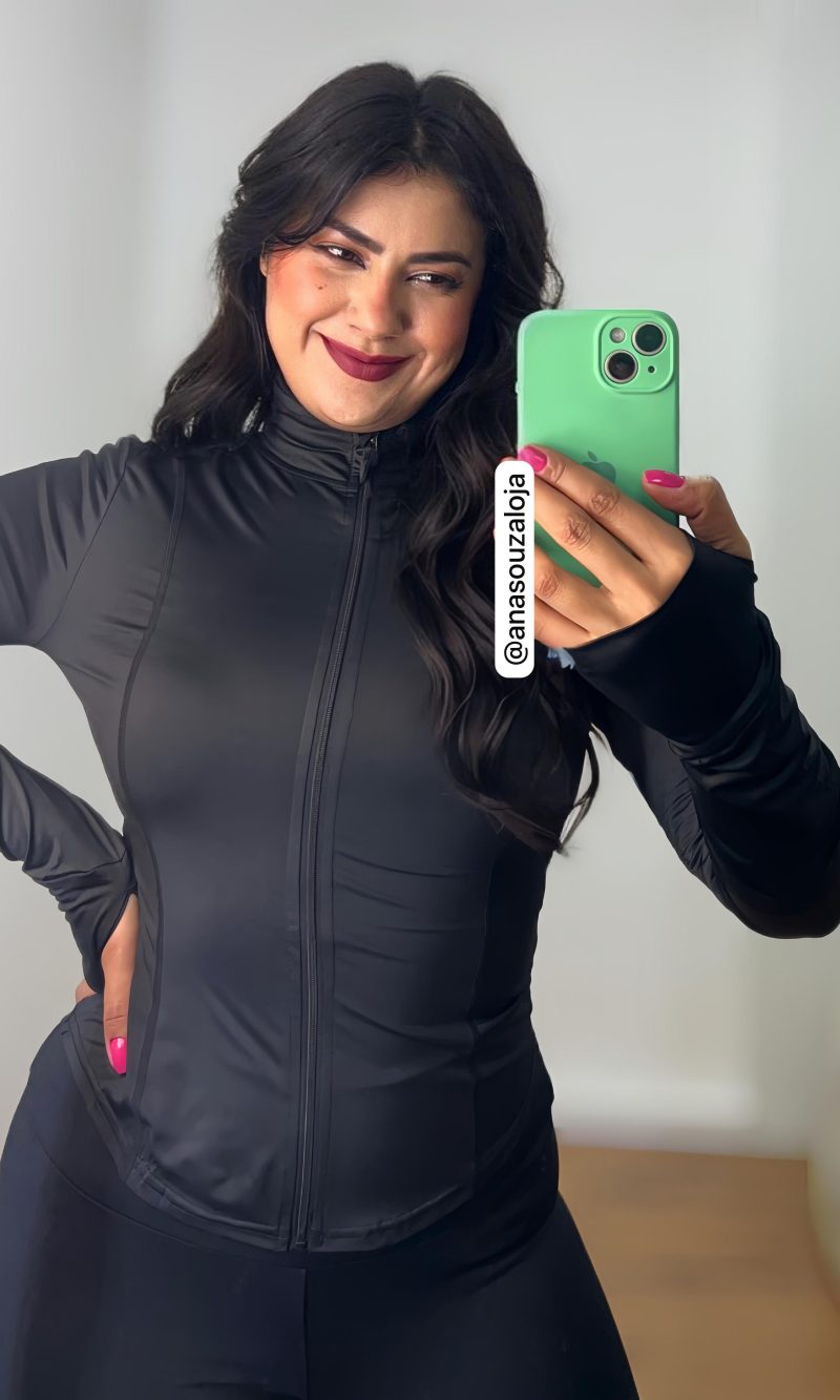 jaqueta fitness training preto