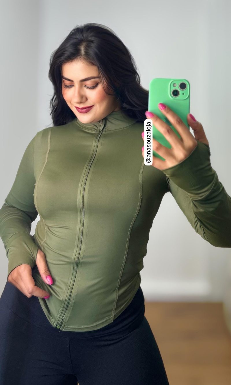 jaqueta fitness training verde