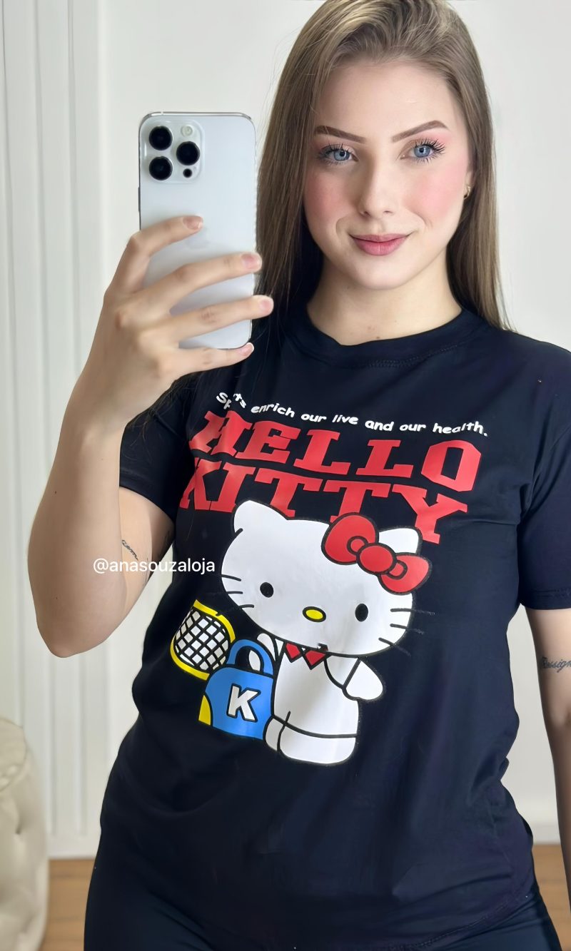 t shirt hello kitty preto