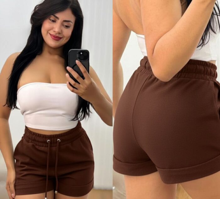 shorts moletinho preto